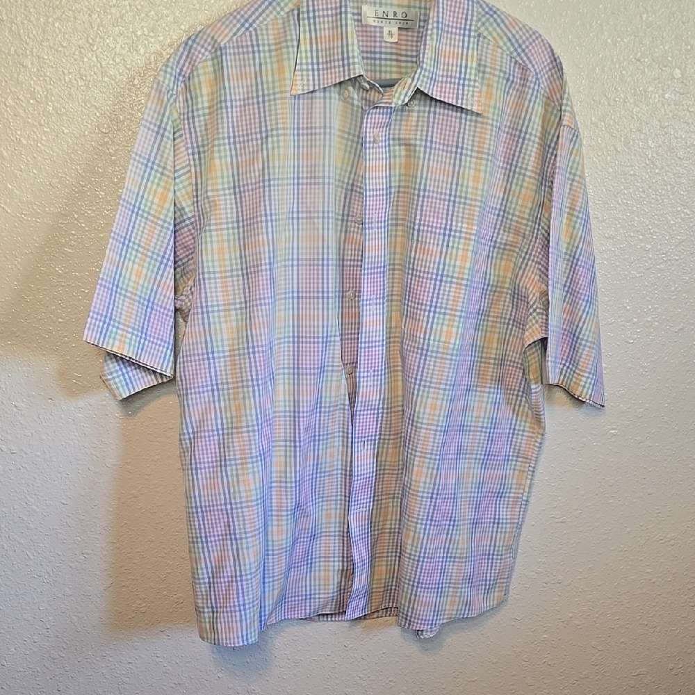 Men's Enro Multicolor Checkered Shirt